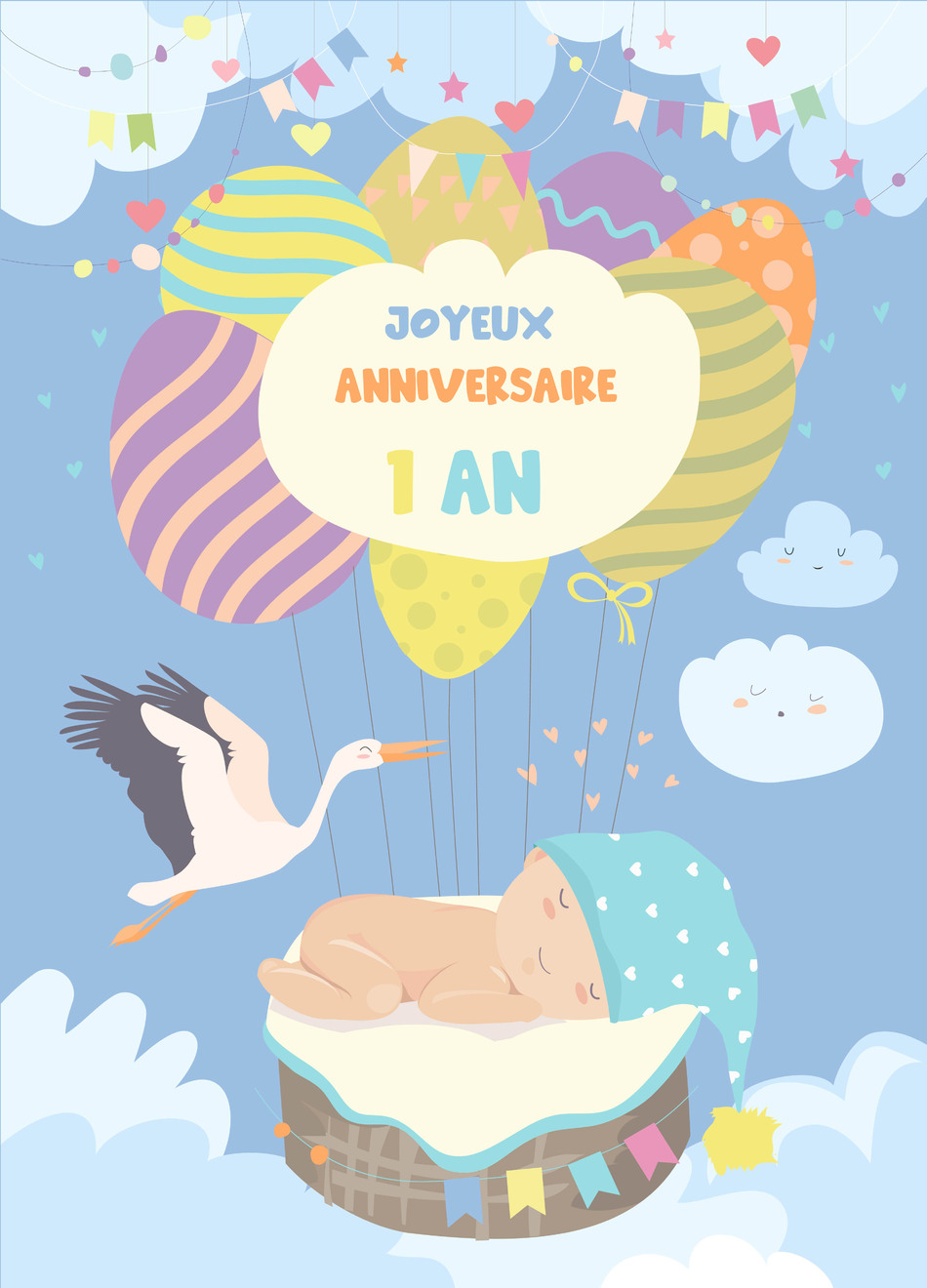 Célébrez son premier anniversaire avec cette carte virtuelle pour bébé garçon