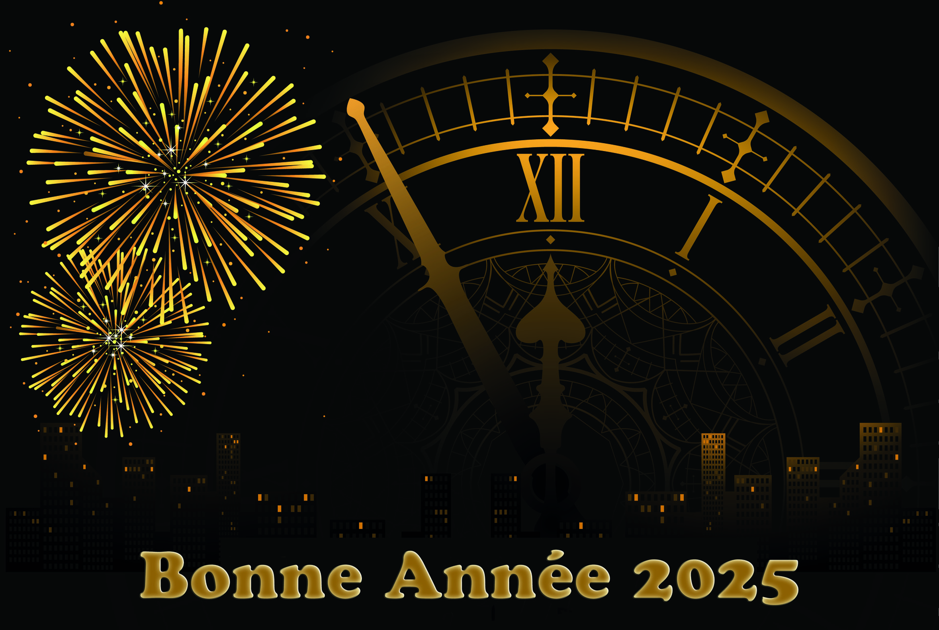 Carte virtuelle de Bonne Année lumineuse et colorée