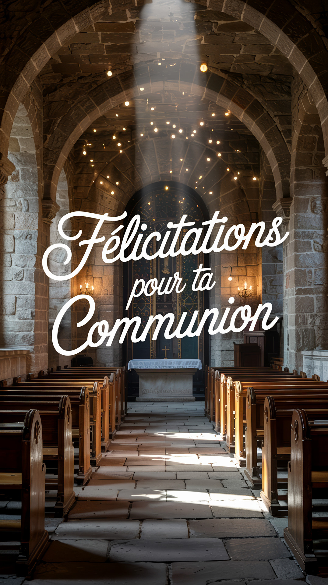 Carte virtuelle gratuite avec un message de félicitations pour une communion