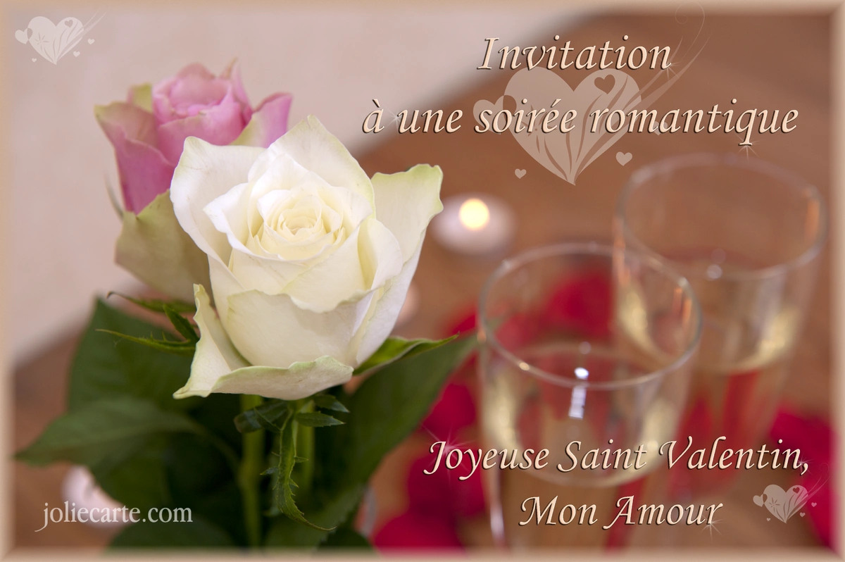 Poésie de Saint-Valentin accompagnée de pétales de rose pour une déclaration d'amour