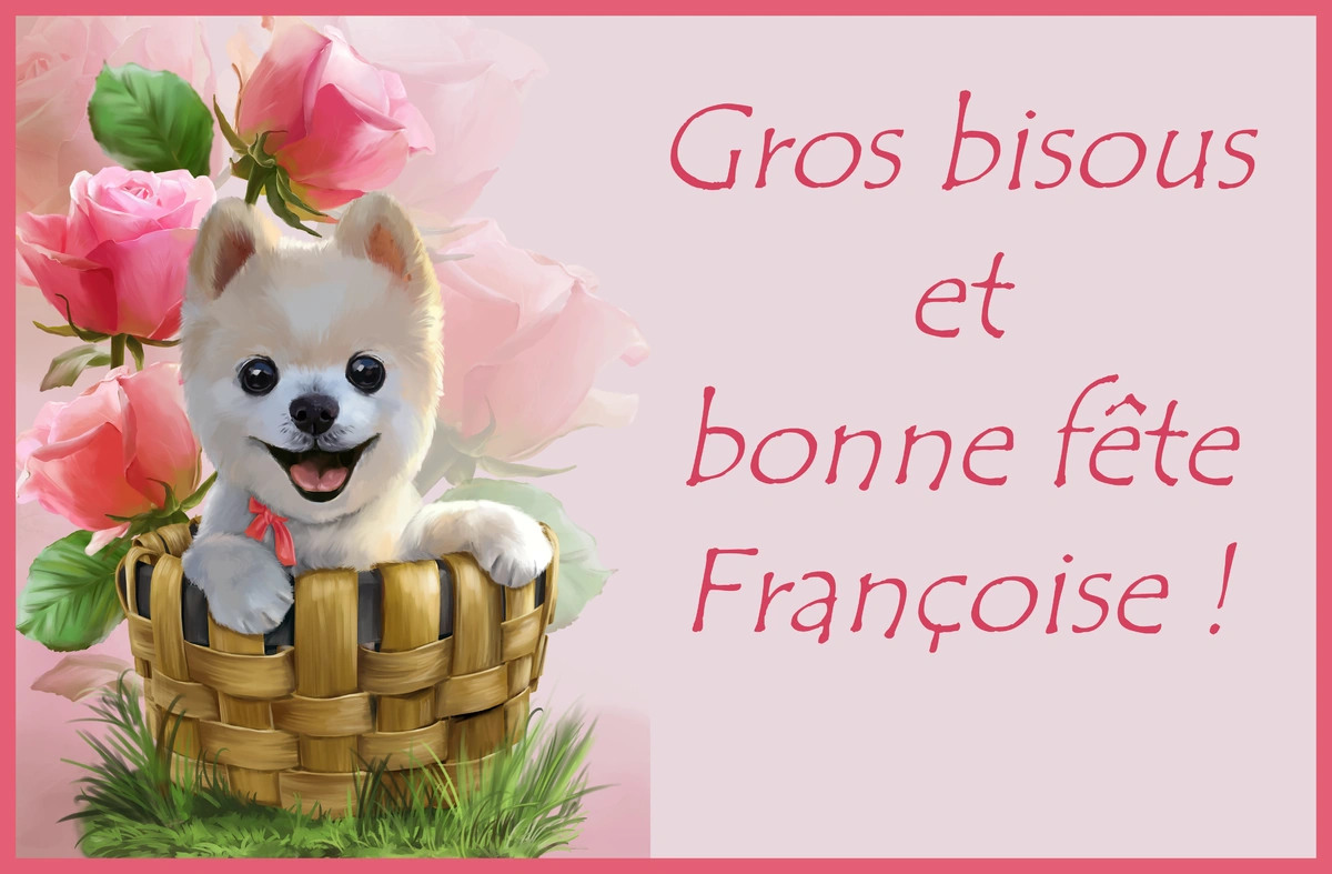 Carte virtuelle Bonne Fête Sainte Françoise ornée de fleurs printanières