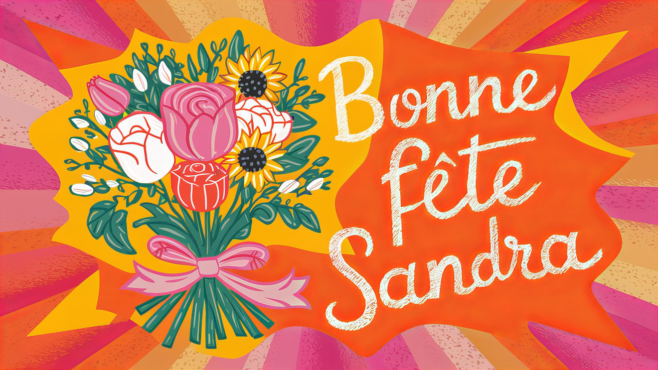 Bonne Fête Sandra - Carte Virtuelle Délicate