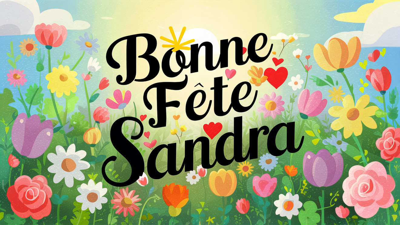 Carte virtuelle festive pour la Sainte Sandra avec message personnel