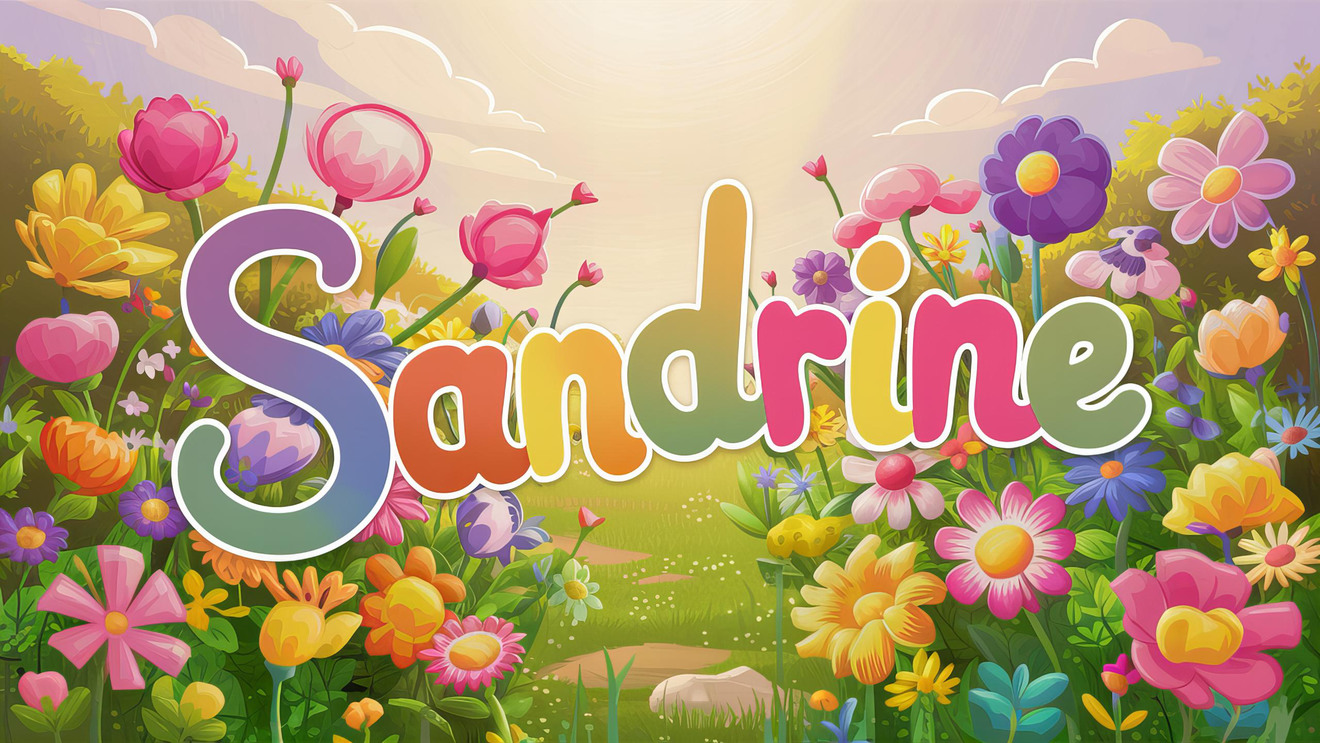 Carte Virtuelle Bonne Fête pour Sandrine avec motifs floraux