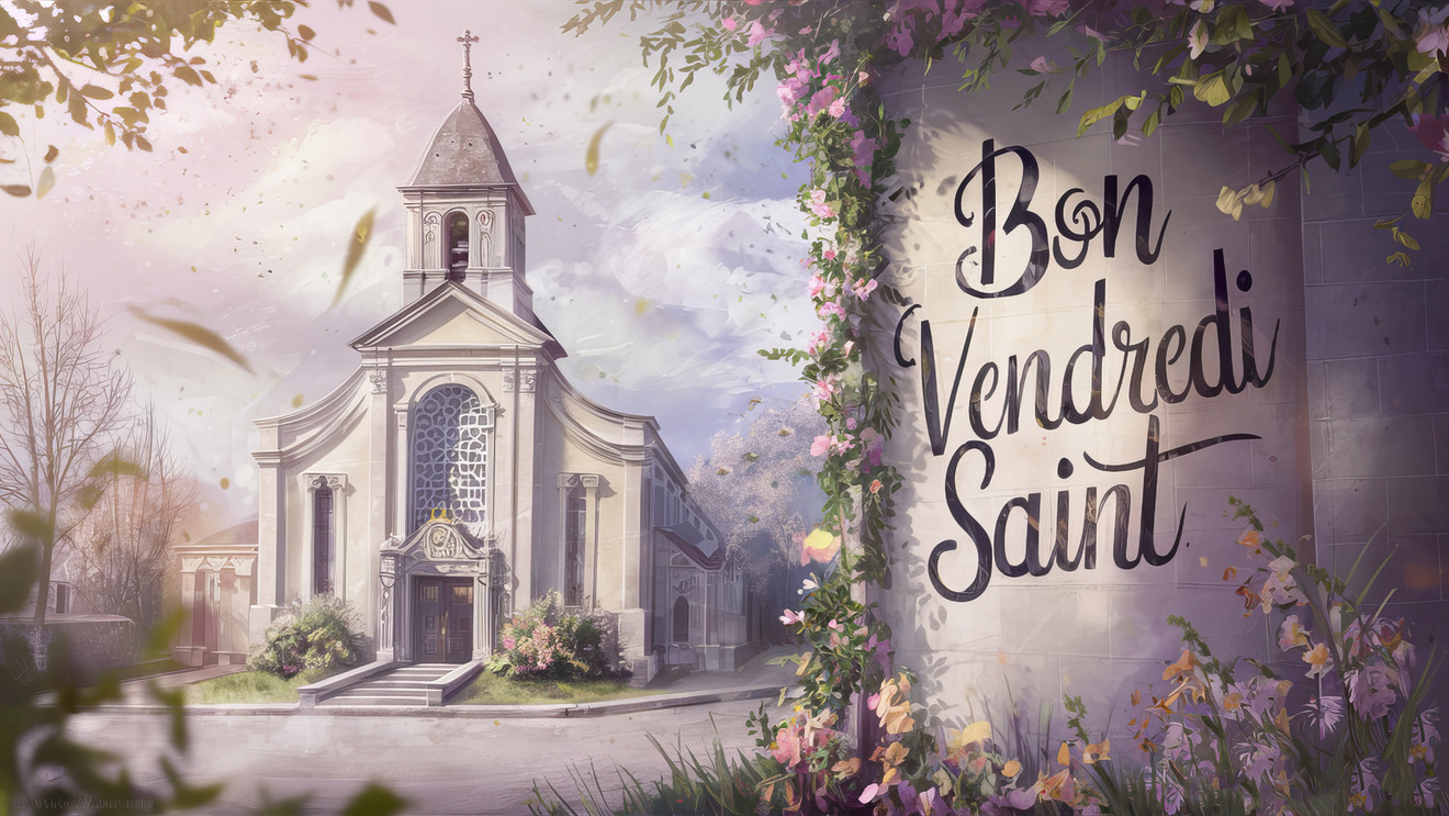 Carte virtuelle du Vendredi Saint avec motifs spirituels
